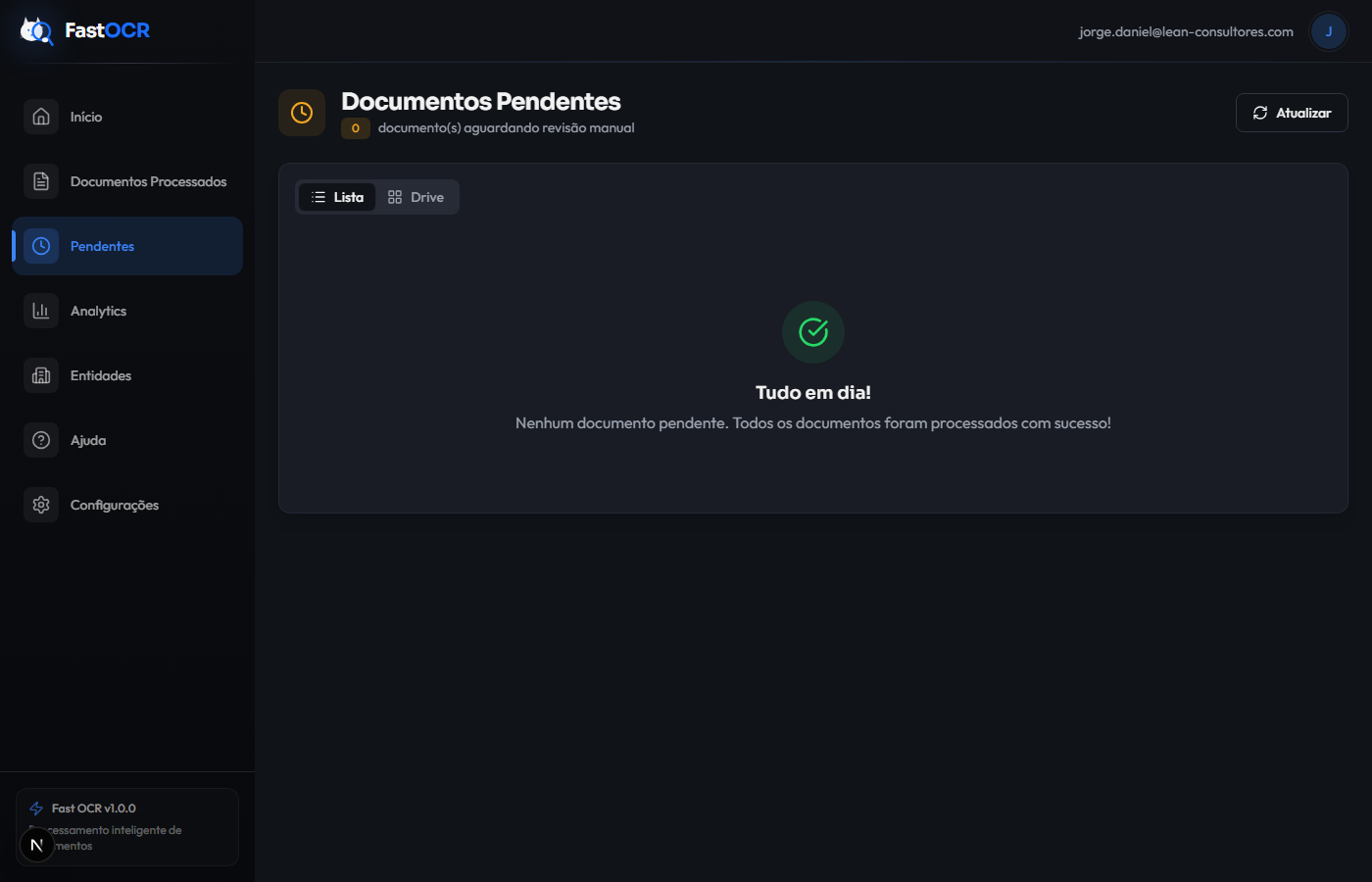 Faturas pendentes de revisão